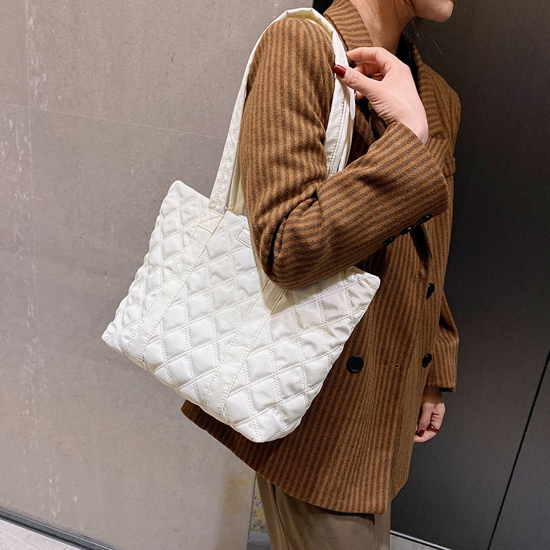 Classic Diamond Patterned Tote Bag