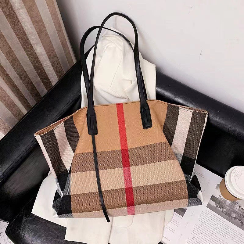 Lyra Fashion Plaid Tote Bag