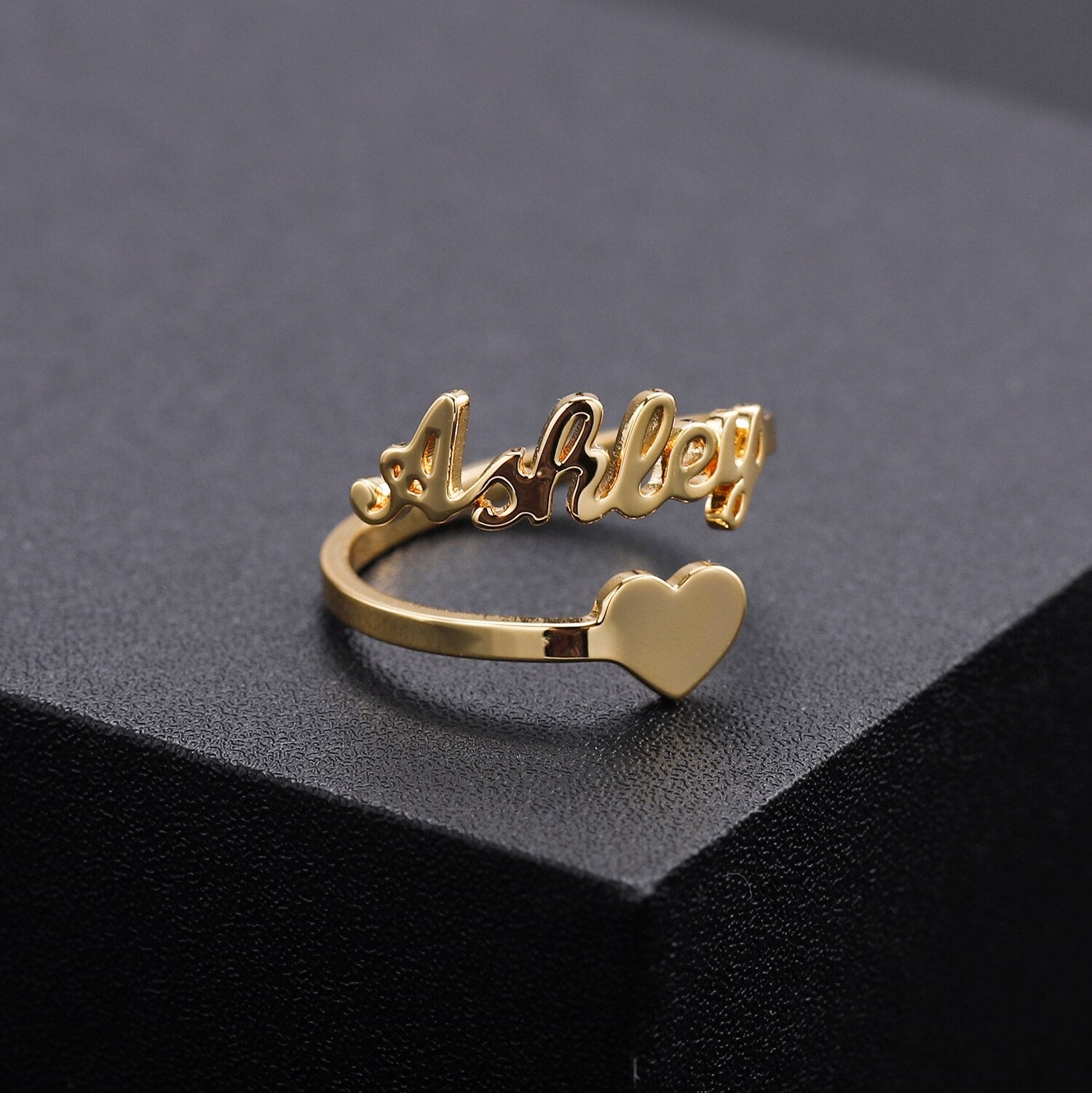 Heart Name Ring