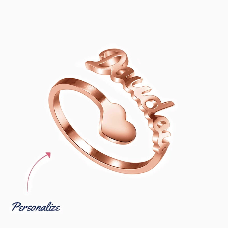 Heart Name Ring