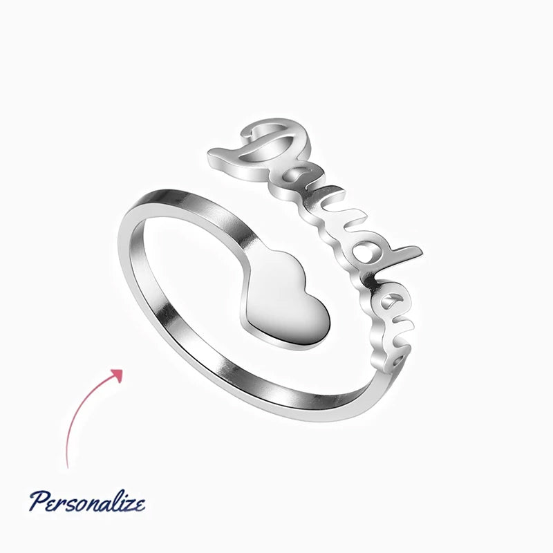 Heart Name Ring