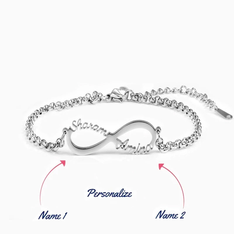 Infinity Two Name Bracelet