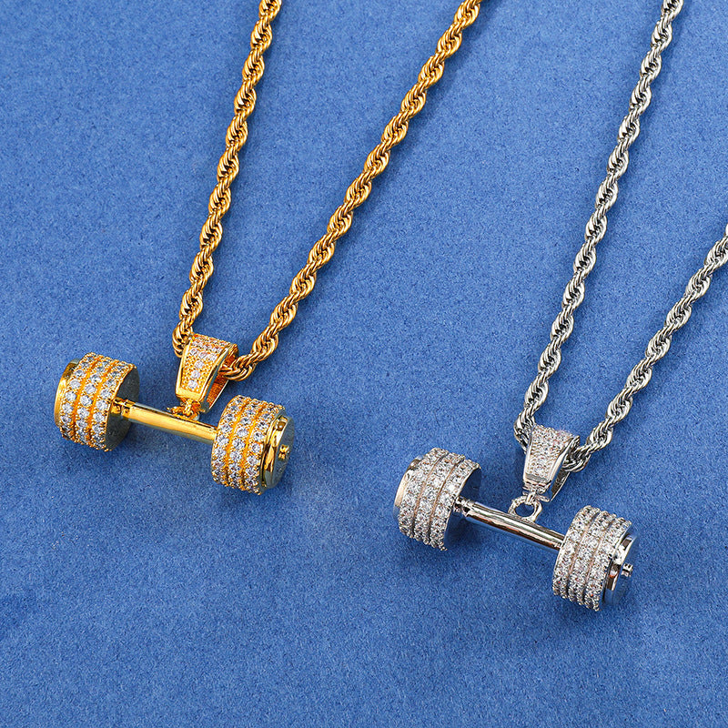 Iced Dumbbell Necklace