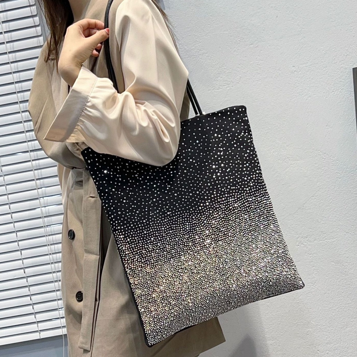 Karen Gradient Rhinestones Tote Bag