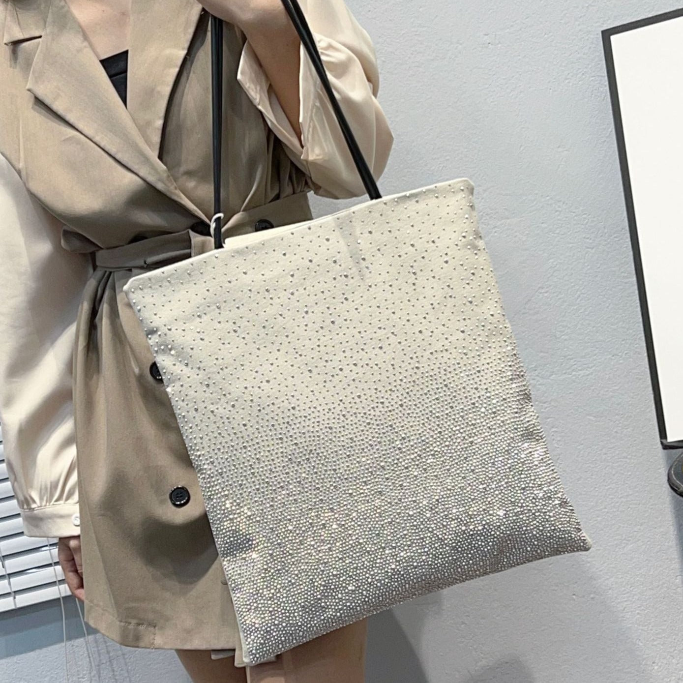 Karen Gradient Rhinestones Tote Bag