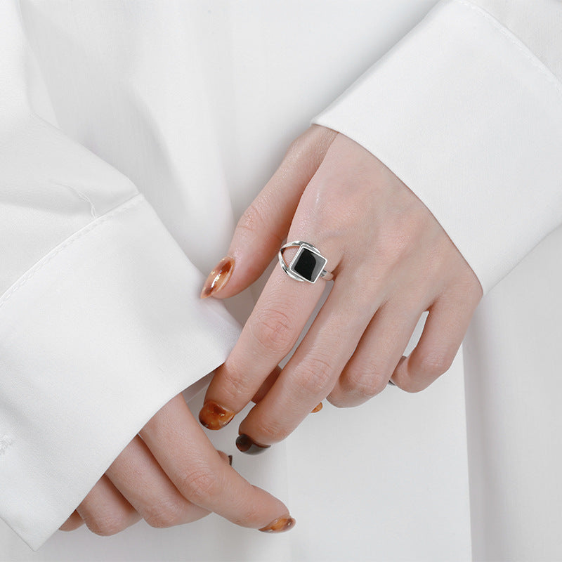 Black Onyx Minimalist Ring