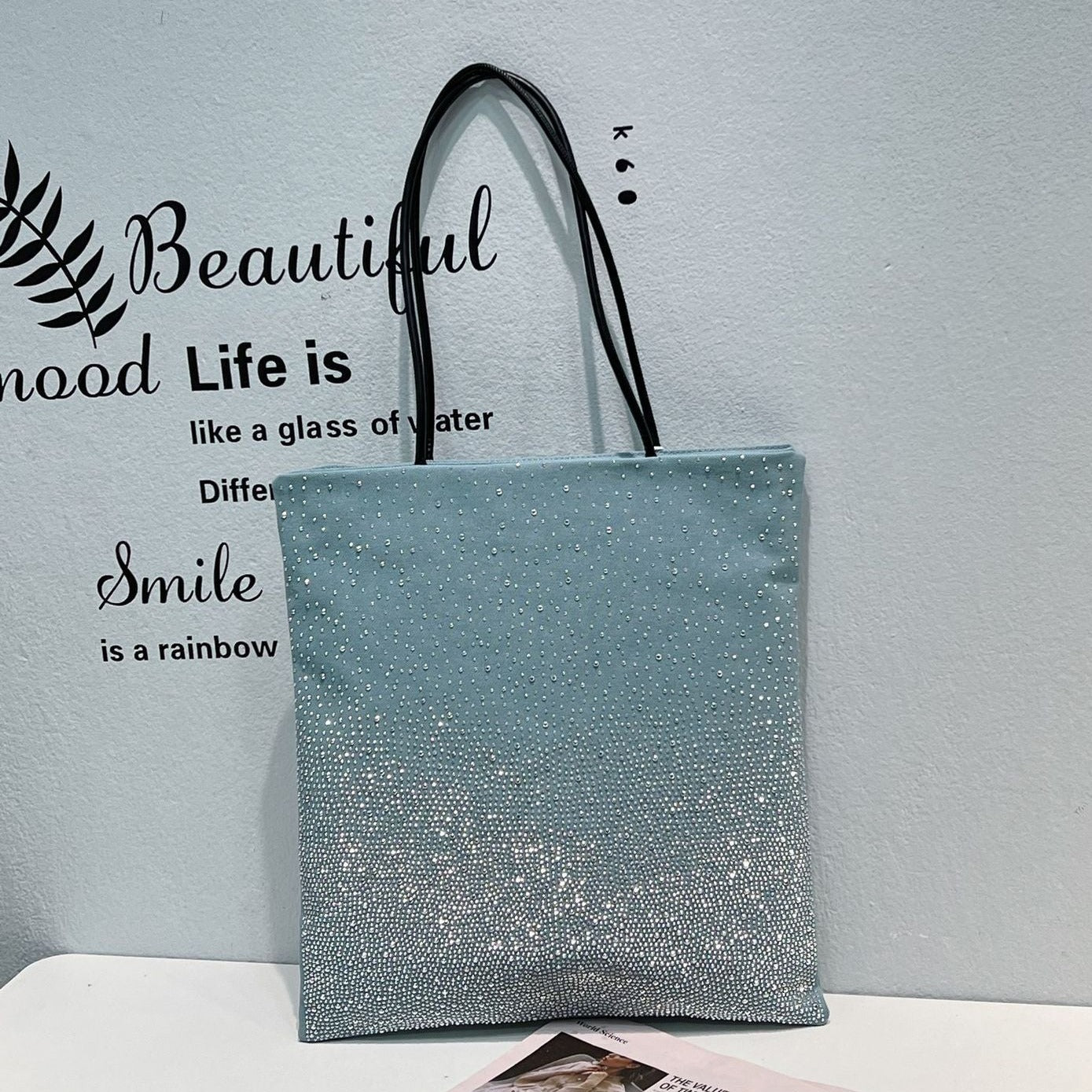 Karen Gradient Rhinestones Tote Bag