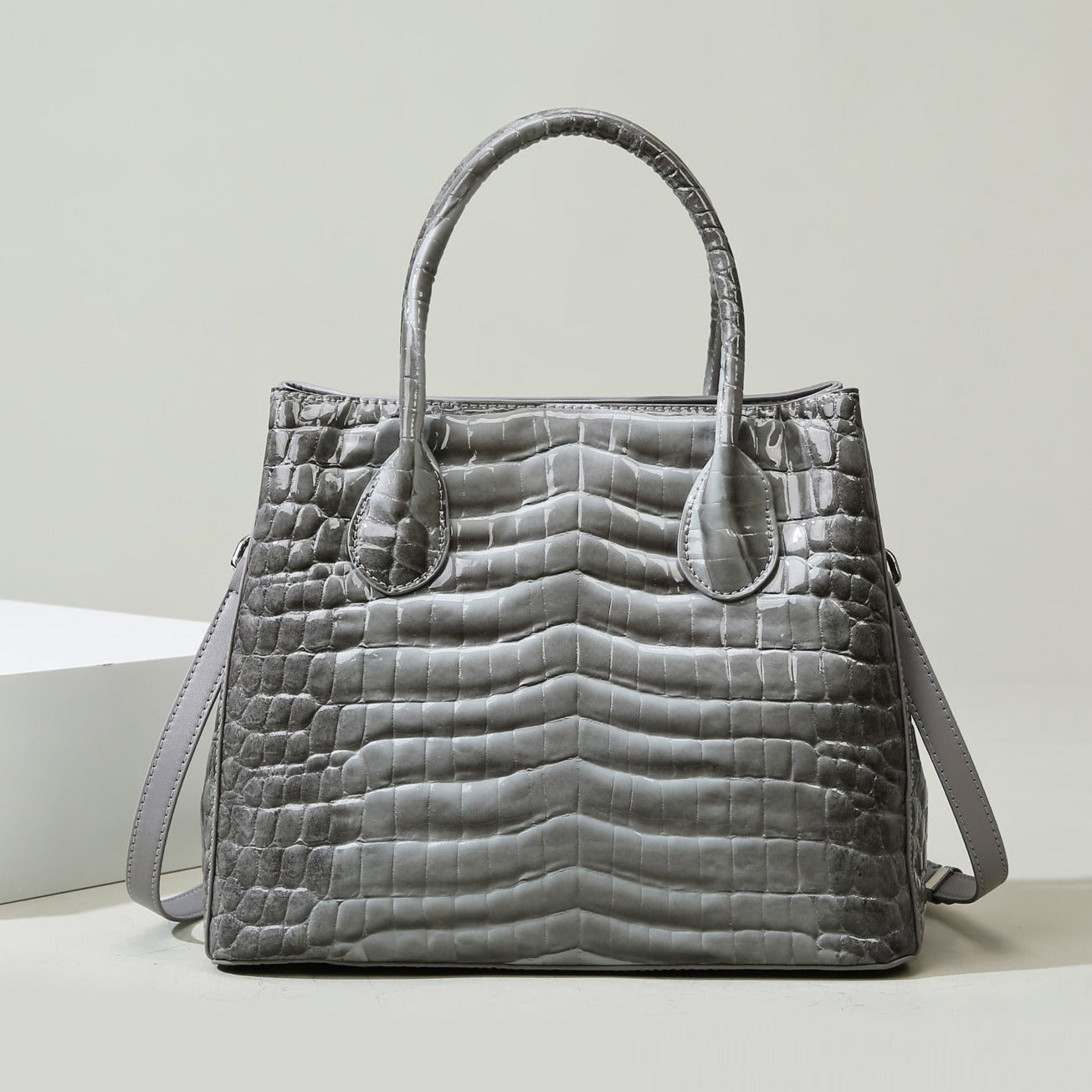 Antoinette Crocodile Pattern Tote Bag