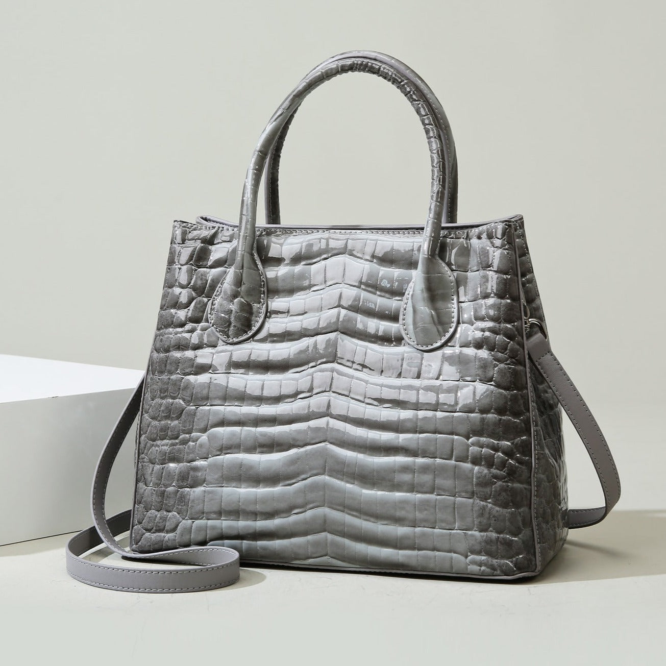 Antoinette Crocodile Pattern Tote Bag