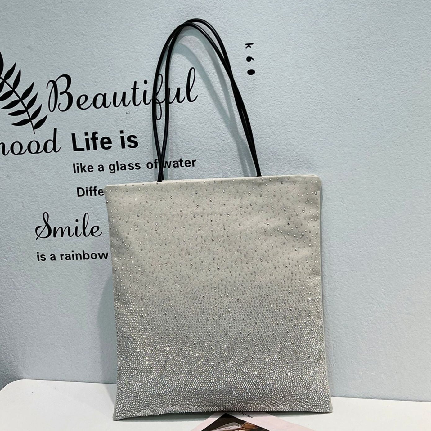 Karen Gradient Rhinestones Tote Bag