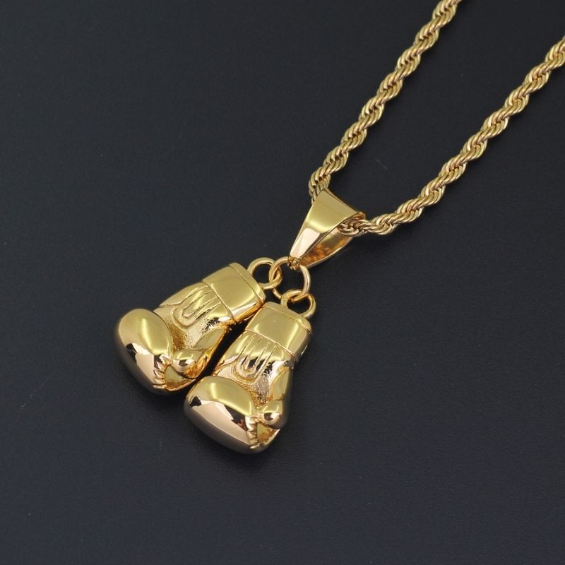 Golden Boxing Gloves Necklace