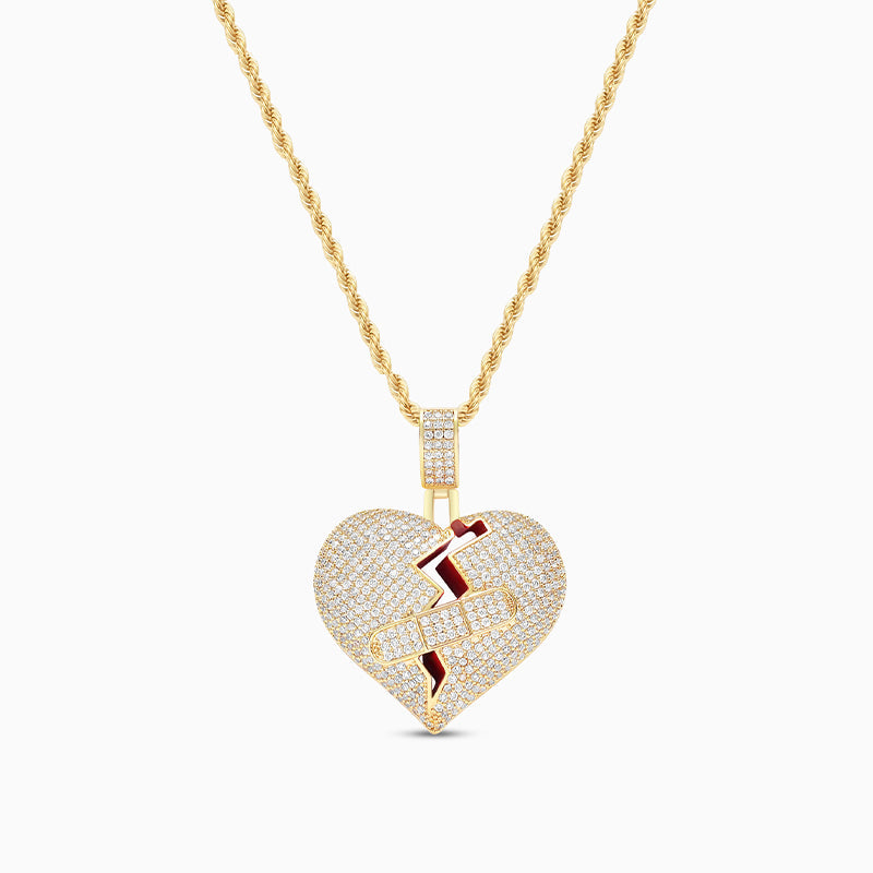 Sparkling Bandaged Heart Necklace