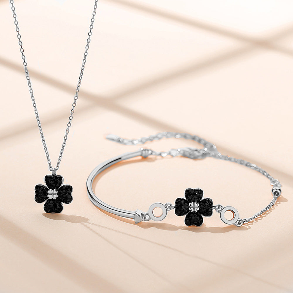 Modern Black Lucky Clover Set