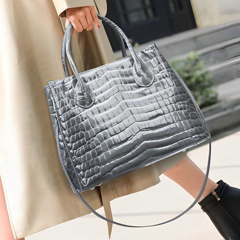 Antoinette Crocodile Pattern Tote Bag