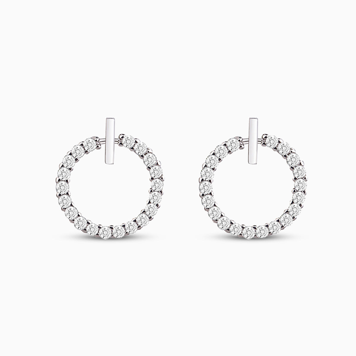 Sparkling Open Circle Stud Earrings