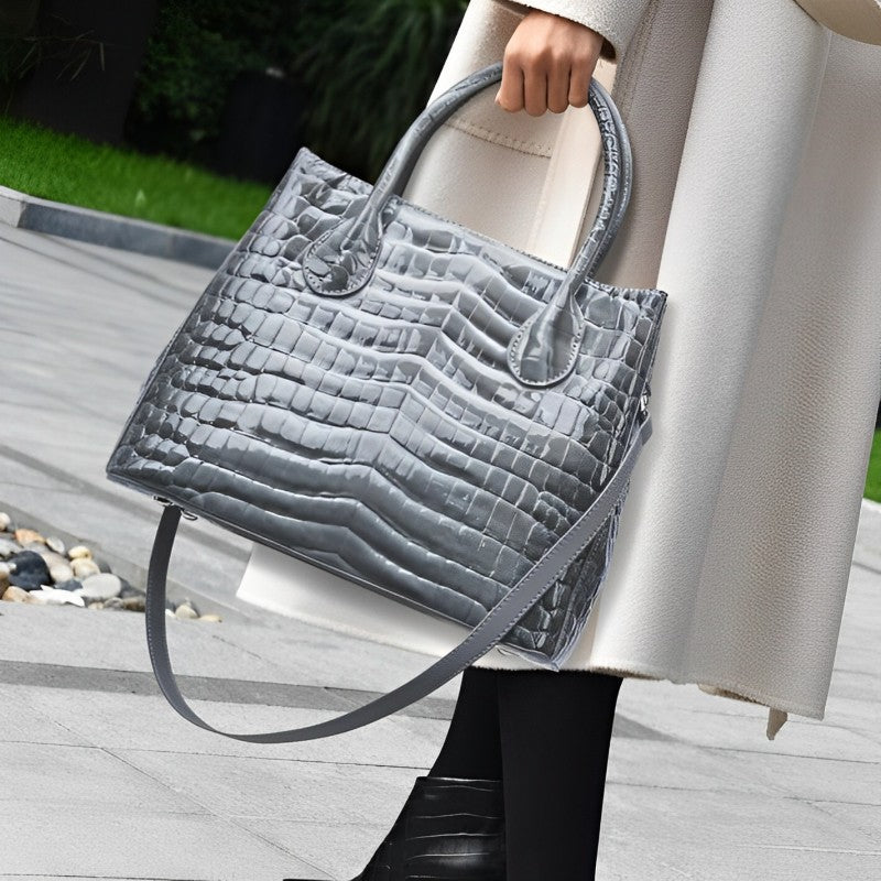 Antoinette Crocodile Pattern Tote Bag