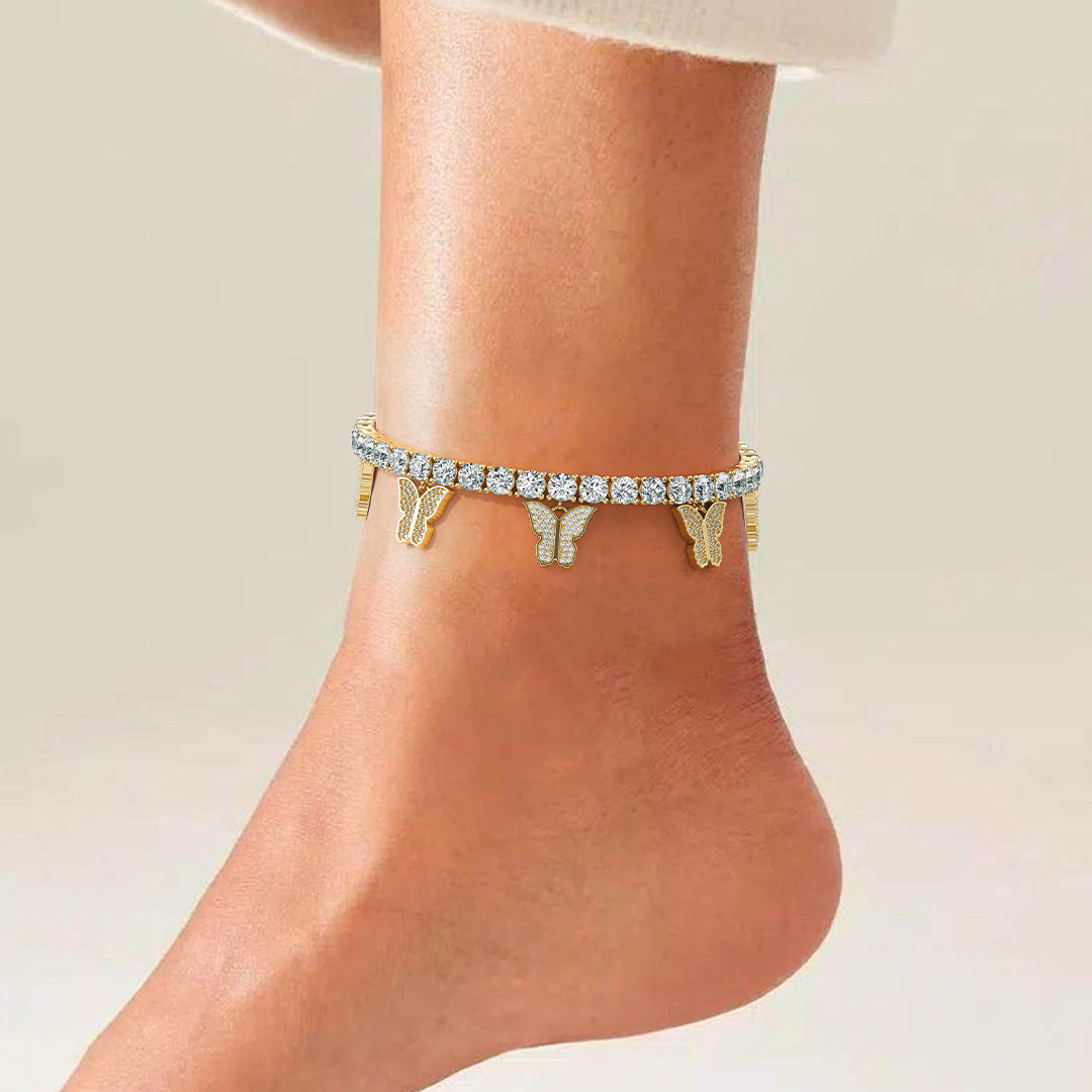 Sparkling Butterflies Tennis Anklet