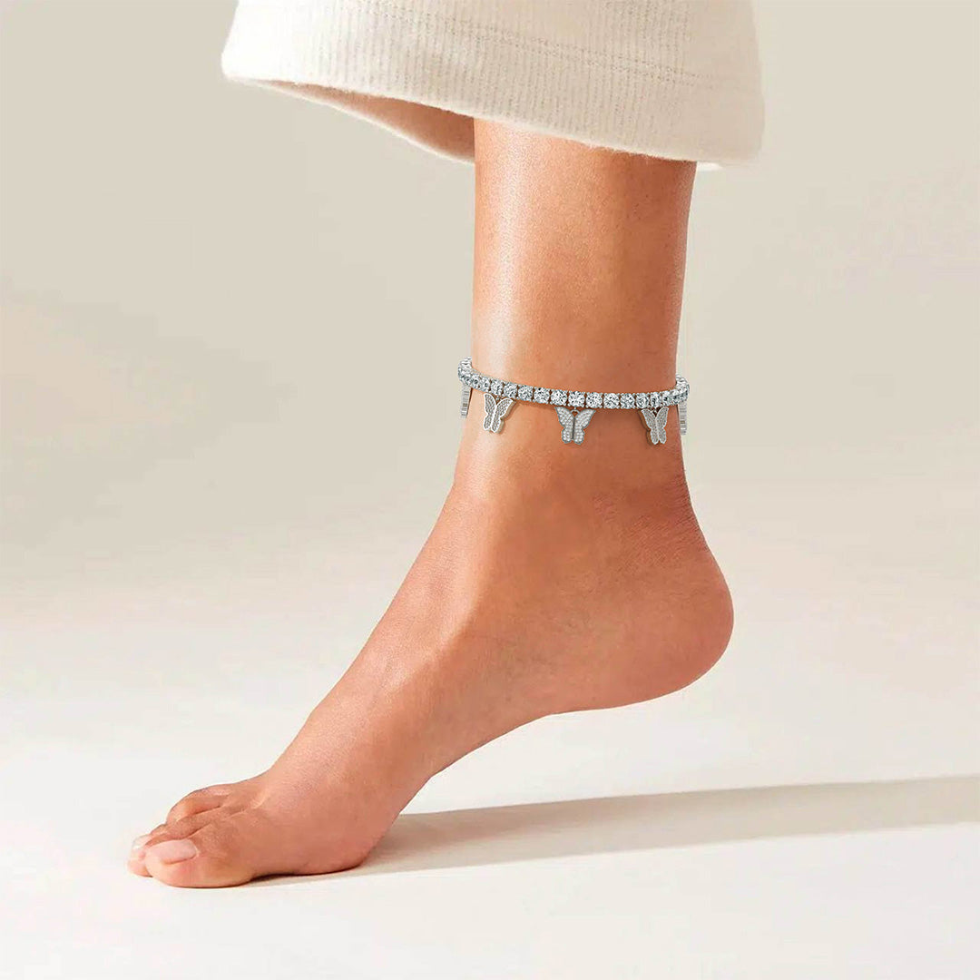 Sparkling Butterflies Tennis Anklet