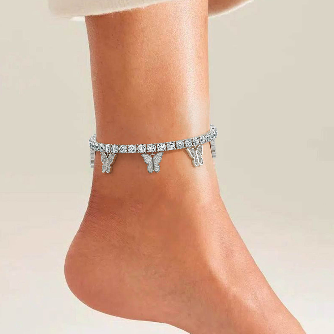 Sparkling Butterflies Tennis Anklet