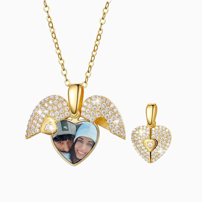 Personalized Heart Photo Locket Necklace