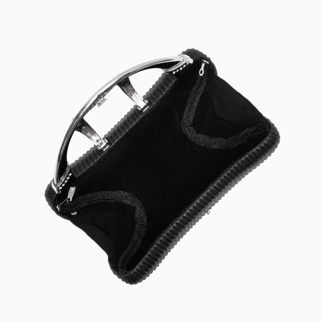 Fancy Metallic Evening Handbag Black
