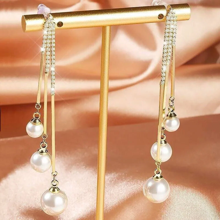 Lustrous Pearl Cluster Earrings