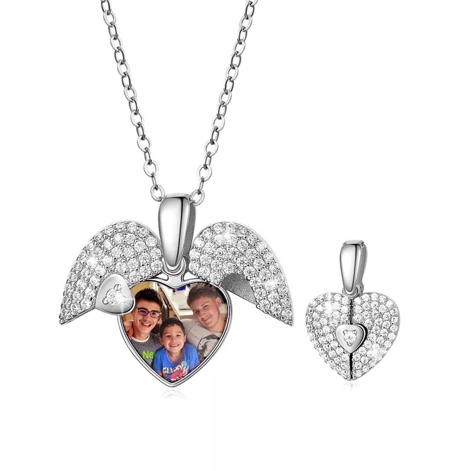 Personalized Heart Photo Locket Necklace