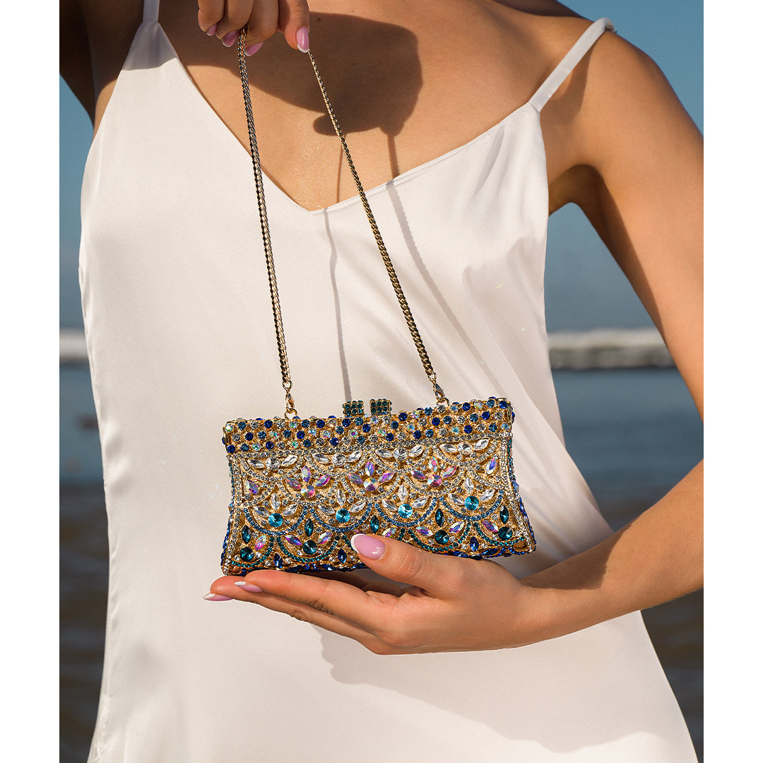 Aubrielle Diamond-Encrusted Clutch Bag