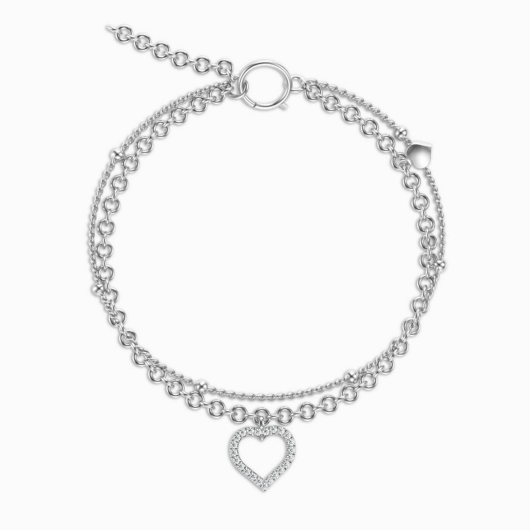 Vennis Double Layered Heart Anklet