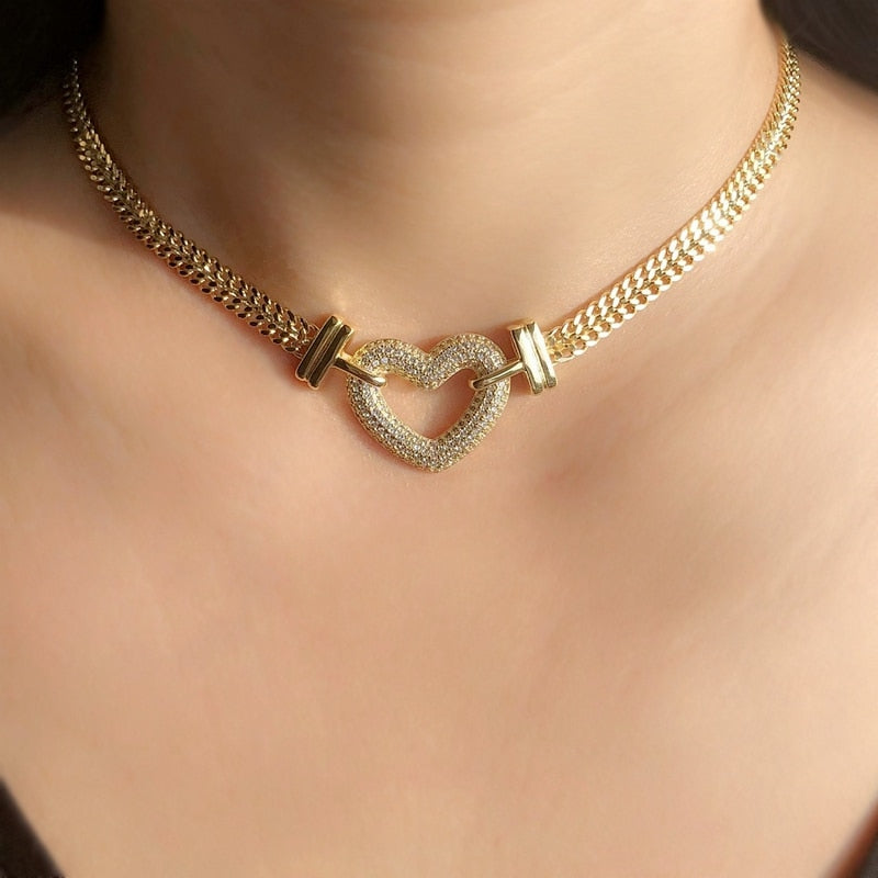 Paris Heart Pendant Jewelry Set