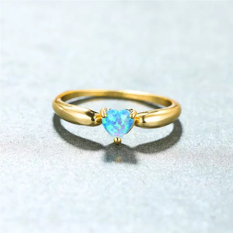 Handcrafted Heart Opal Ring