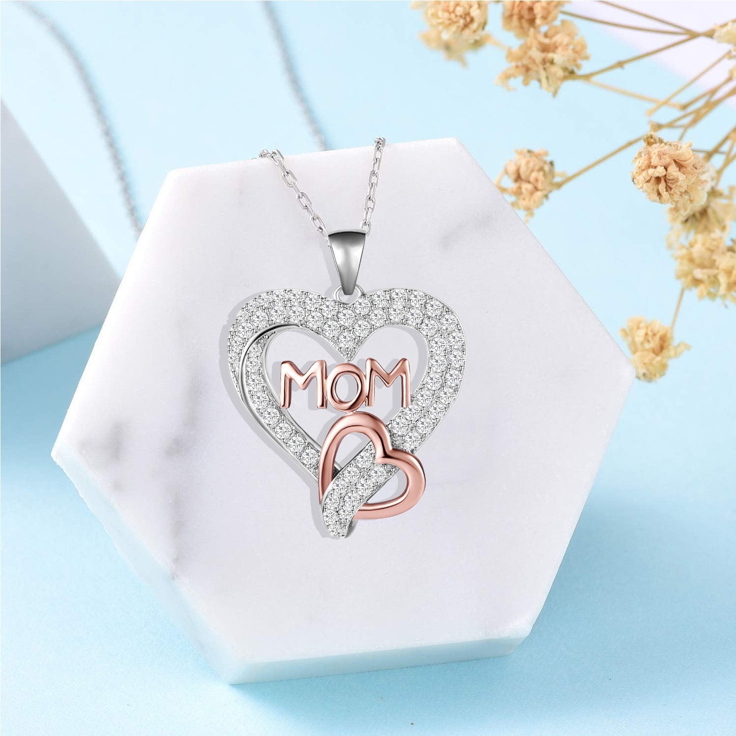Mother's Brilliant Heart Necklace