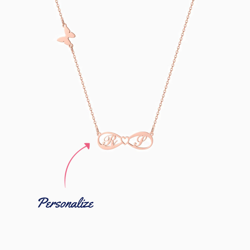 Infinite Love 2 Initial Necklace