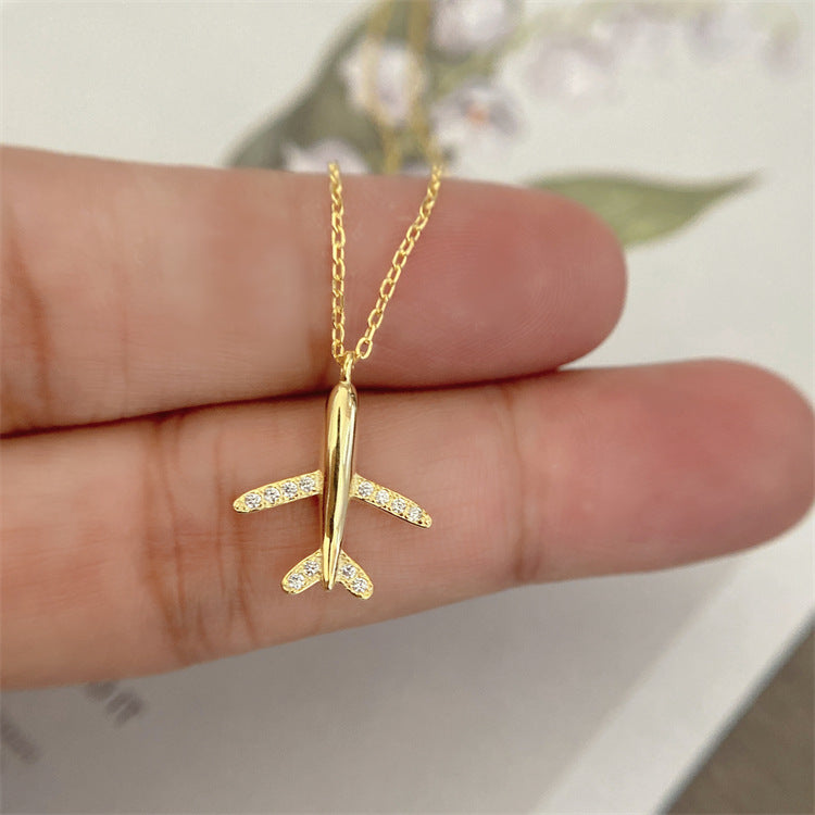 Sparkling Airplane Necklace