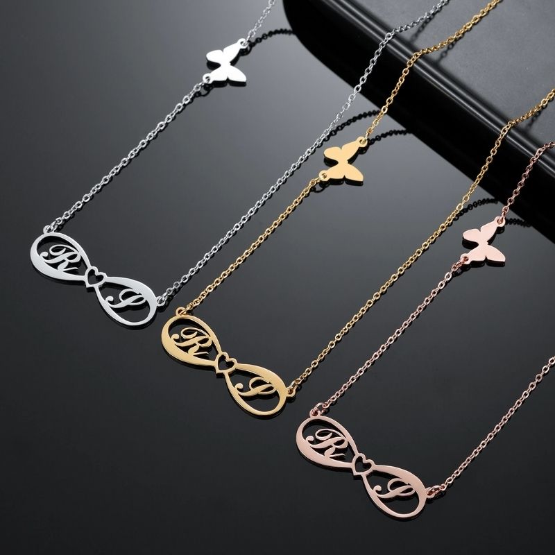 Infinite Love 2 Initial Necklace