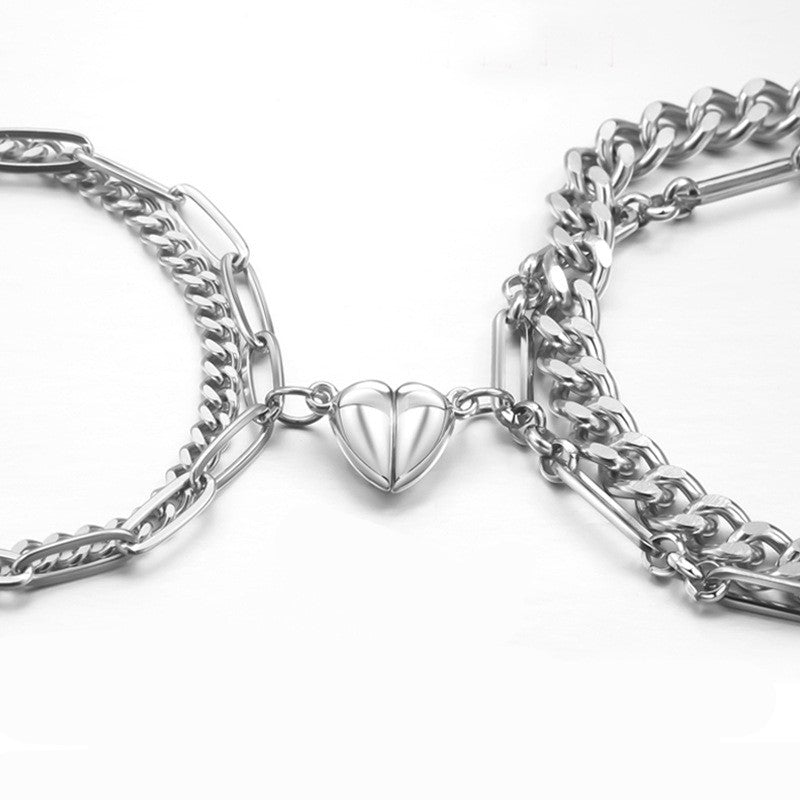 Magnetic Heart Couples Bracelet