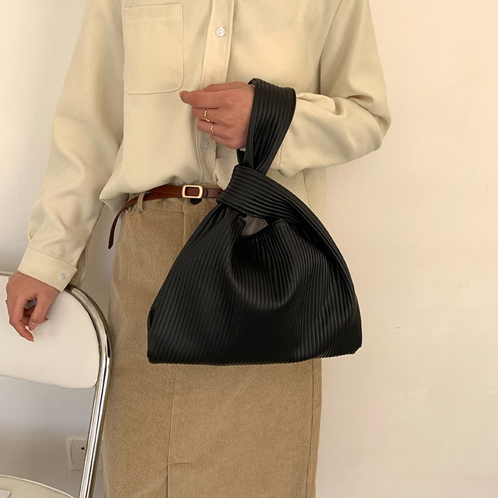 Pleated Knot Tote Bag