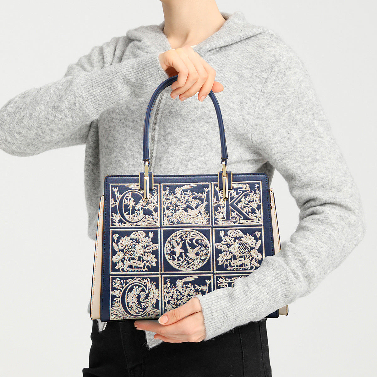 Havilah Embroidery Medium Tote Bag