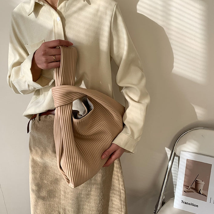 Pleated Knot Tote Bag