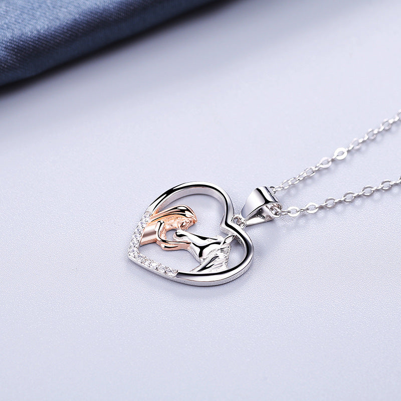 Girl And Horse Heart Necklace