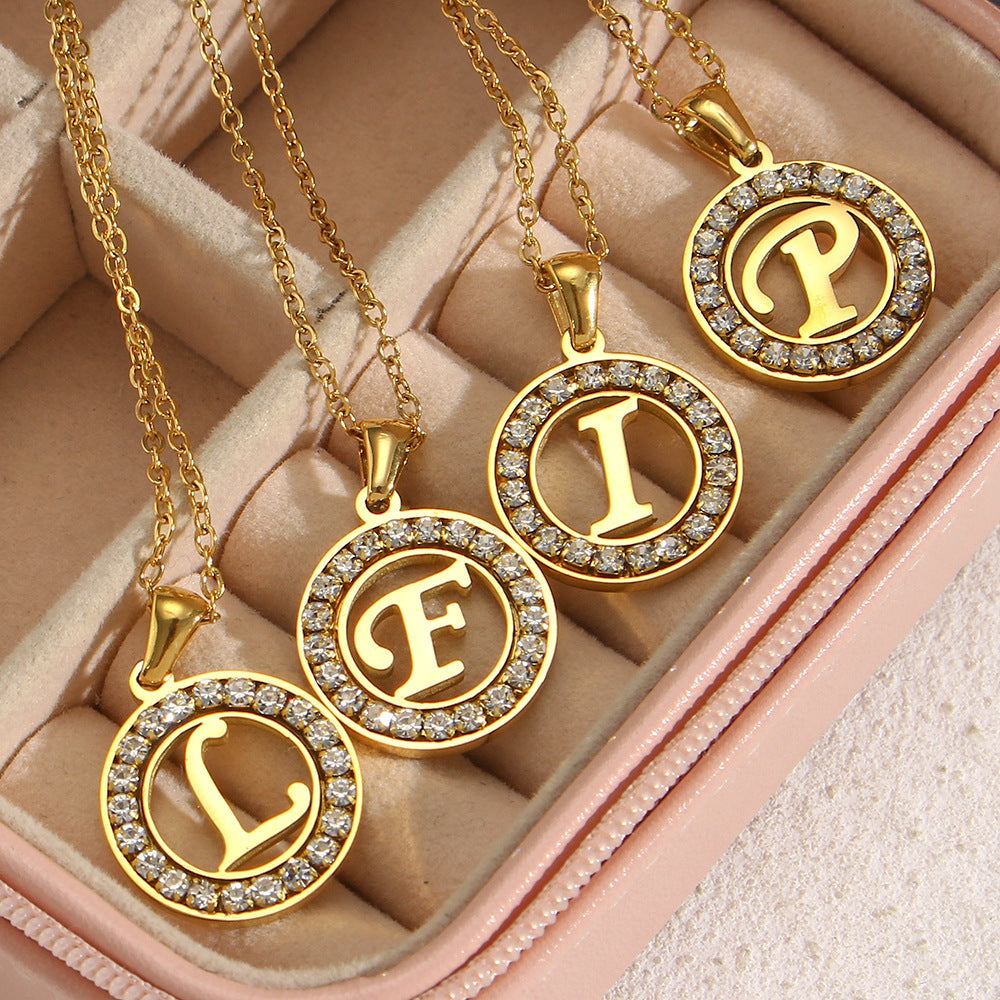 Glistening Orb Initial Pendant Necklace