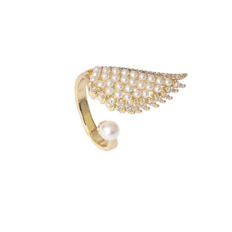 Angel Wing Pearl Ring