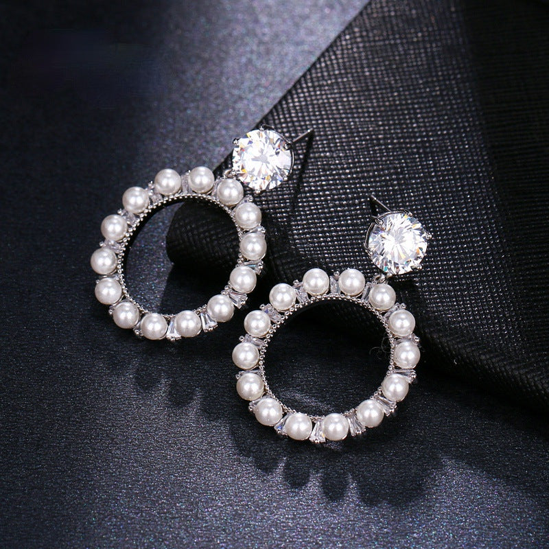 Full Circle Pearl Studded Earrings