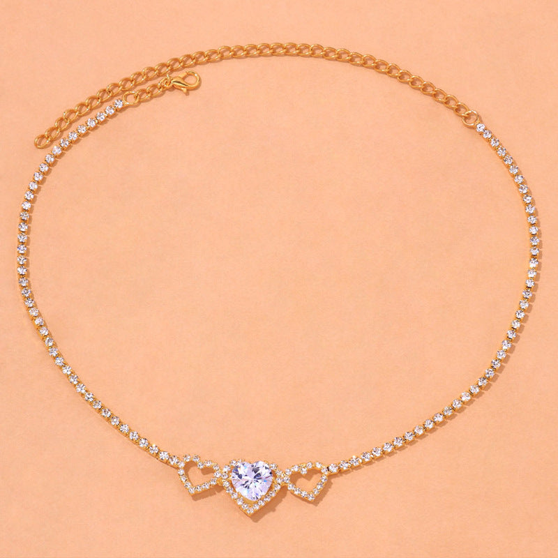 Crystals Hearts Necklace