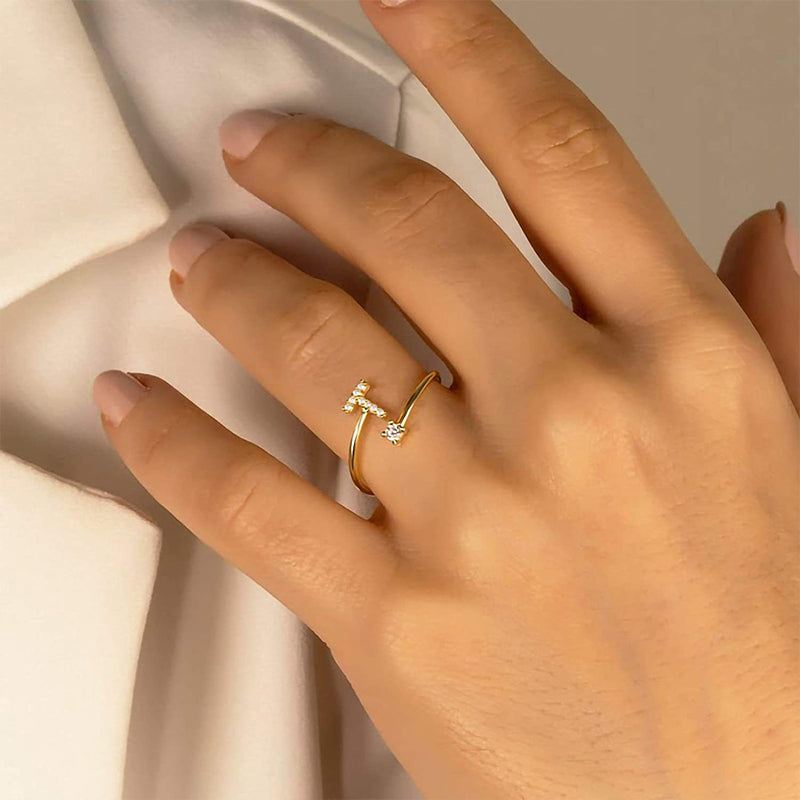 Sparkling Initial Ring