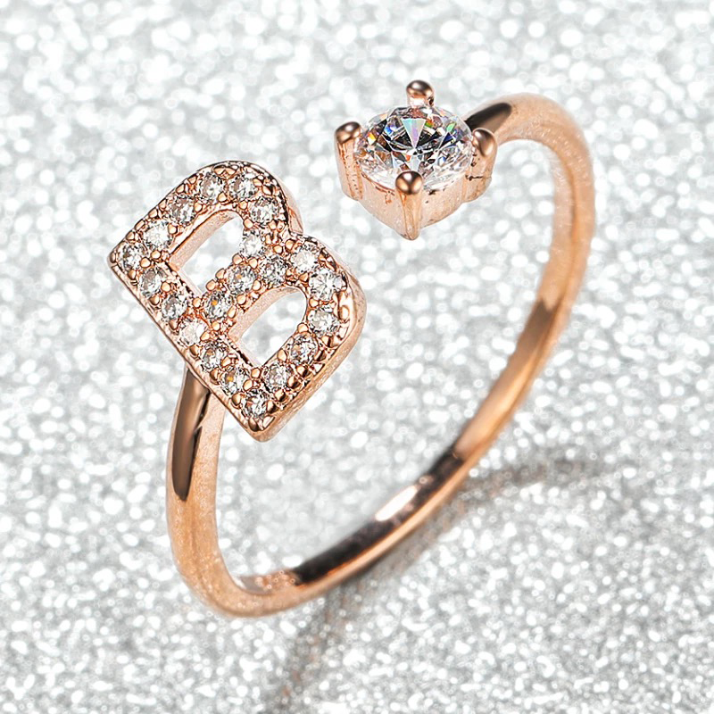 Sparkling Initial Ring