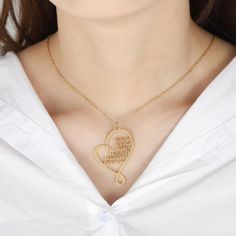 Tender Heart Customized Family Name Necklace