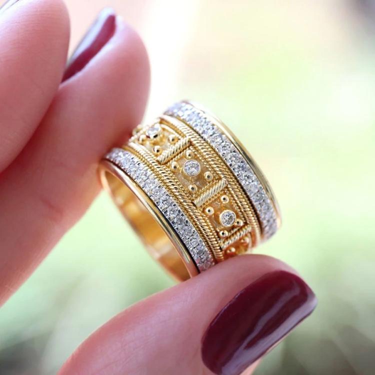 Intricate Golden Greek Ring