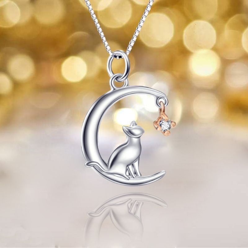 Adored Cat On The Moon Necklace