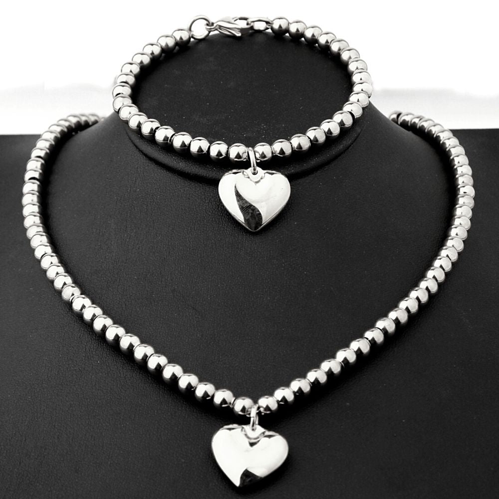 Vennis Heart Pendant Jewelry Set